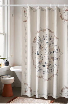  Watercolor Floral Design Shower Curtain
