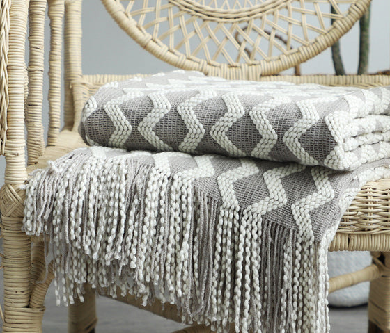 Nordic Decorative Knitted Blanket