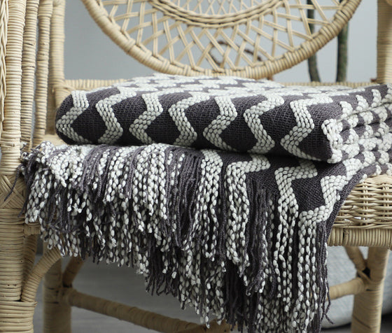 Nordic Decorative Knitted Blanket