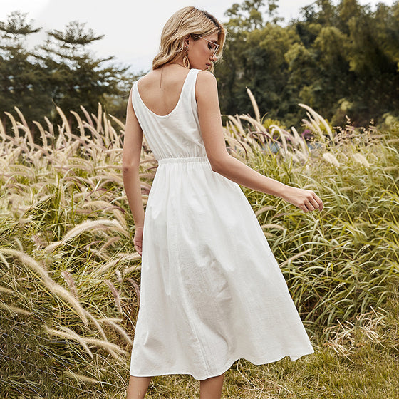 White Spring Sleeveless Dress