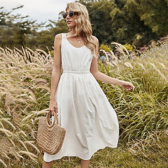 White Spring Sleeveless Dress