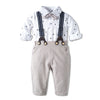 Baby Boy Gentleman's Suspenders, Hat, Bowtie, and White Shirt Outfit