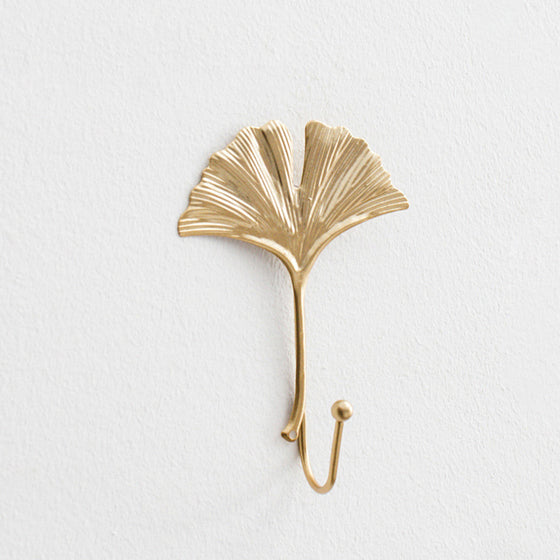 Leaf Wall Hook in Gold Finish