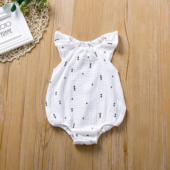 White and Red Cherry Patterned Baby Girl Romper | Available in Other Patterns