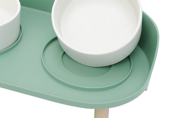 Ceramic Pet Food Dishes with Spill Guard