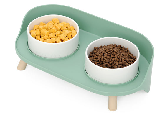 Ceramic Pet Food Dishes with Spill Guard