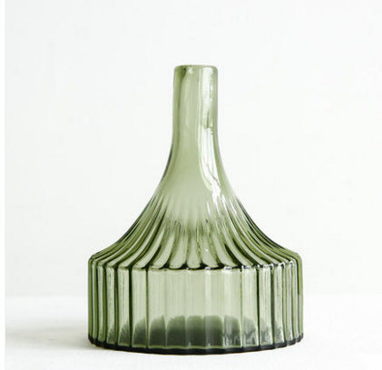 Green Ribbed Bottles