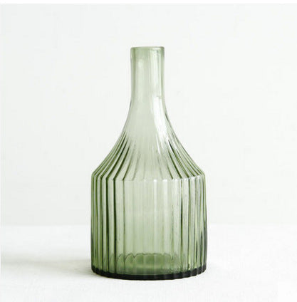 Green Ribbed Bottles