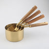 Copper Measuring Cups with Wood Handle