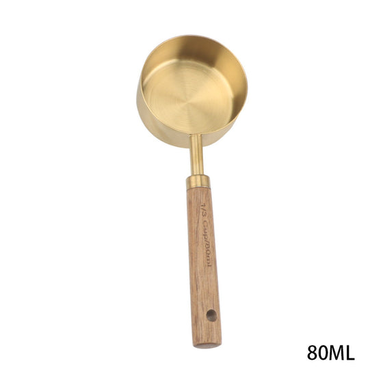 Copper Measuring Cups with Wood Handle