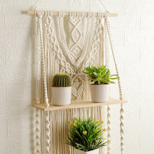  2 Tired Hand-Woven Macrame Wall Shelf