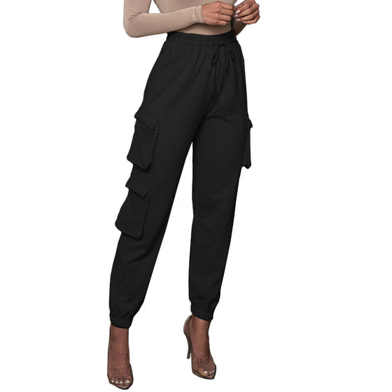 Chic Tapered Ankle Sweatpants Pants with Pockets