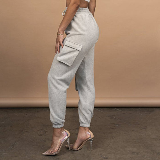 Chic Tapered Ankle Sweatpants Pants with Pockets