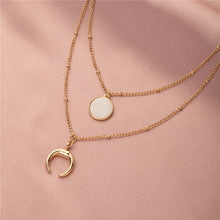  Layered Pendent Necklace in Gold Finish