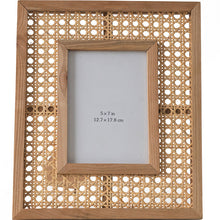  Rectangular Solid Wood Rattan Photo Frame in 5" x 7"