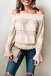 Off the Shoulder Pleaded Laced Top