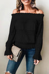 Off the Shoulder Pleaded Laced Top