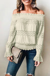 Off the Shoulder Pleaded Laced Top