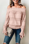 Off the Shoulder Pleaded Laced Top