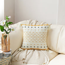  Hand-embroidered Tufted and Fringed Throw Pillow Cover