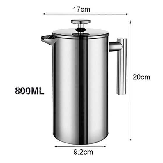 French Press Coffee Maker in Stainless Steel