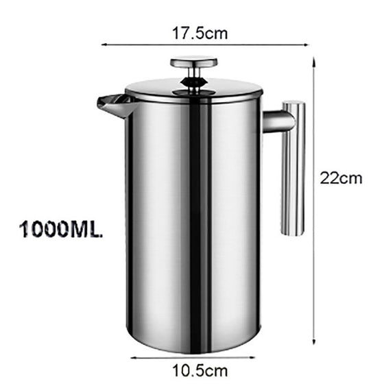 French Press Coffee Maker in Stainless Steel