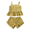 Baby Girl Vintage Style Ruffle Summer Top and Ruffled Shorts