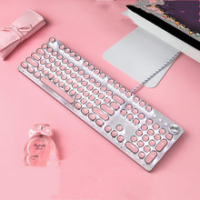  Pink Mechanical Keyboard with Silver Chrome Detail