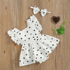 Black and White Heart Ruffled Baby Girl Dress | Available in Other Colors