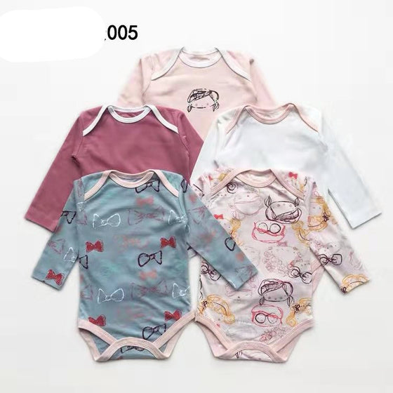 Set of 5 Baby Onesies | Available in Other Patterns for Boys and Girls