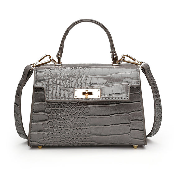 Croc Patent Leather Handbag