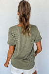 Olive Green Corded T-Shirt