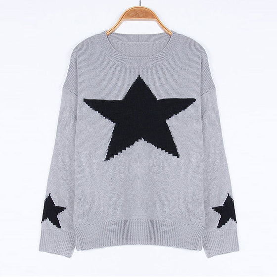 Star Pullover Knit Sweater