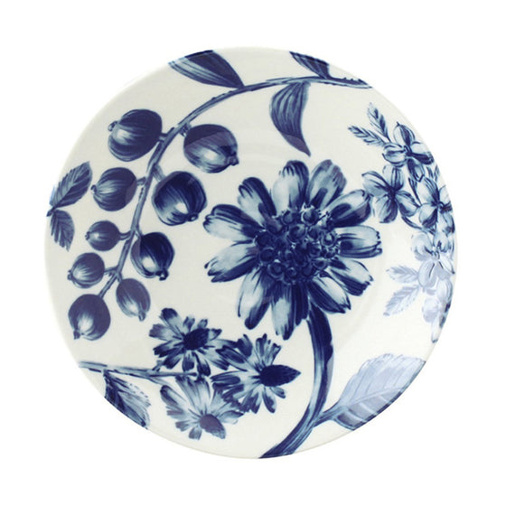 Single Serving Dessert Dish in Blue and Cream Floral Design