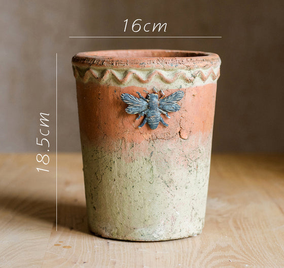 Honeybee Terracotta Flowerpot