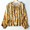 Orange Printed Seashell Cotton Blouse for Women