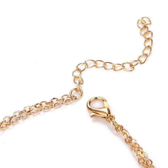 Simple Multi-layered Chain Necklace For Women in Gold Finish