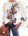 Printed Floral Patterned Long-sleeved T-shirt