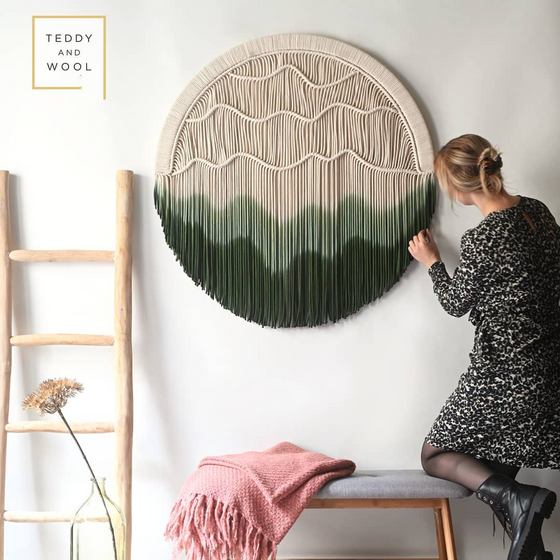 Nordic Hand-dyed Woven Round Tapestry