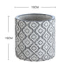 Flowerpot with White and Black Ornate Design