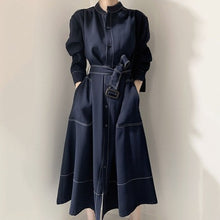  Women's Belted Dress with Tailor-stich Detail