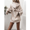 Oversized Ruffled Sweatshirt Hoodie for Women