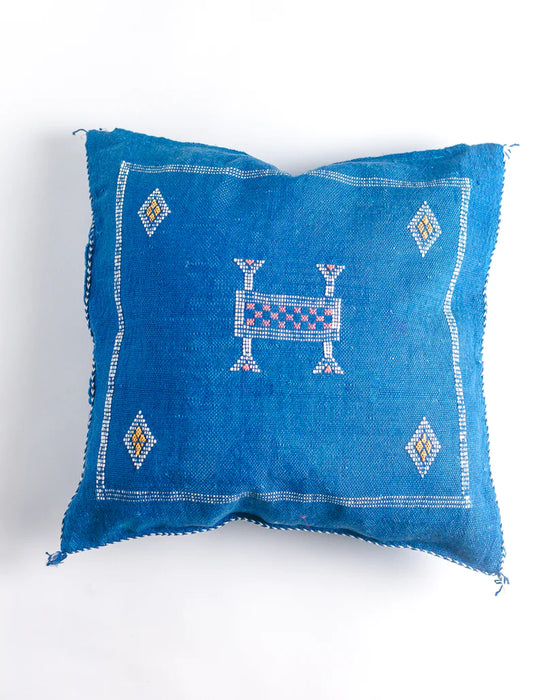 18" Cactus Silk Throw Pillow Cover in Blue