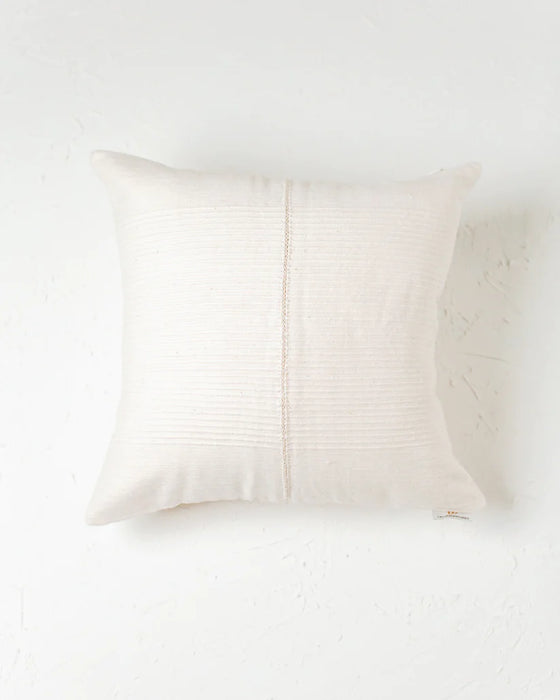 18" Riviera Hand-Stitch Throw Pillow Cover in Natural Cotton Color