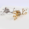 10 Piece Blossom Napkin Ring Set in Gold or Silver Finish