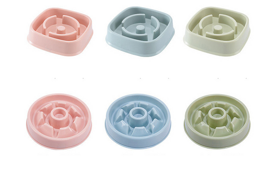 Pastel Colored Plastic Choke Prevention Pet Food Bowl