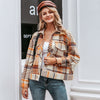 Short Plaid Fall Coat for Women