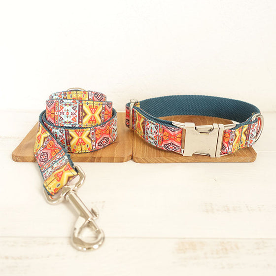 Bohemian Style Dog Collar and Leash Set | Available in Several Sizes