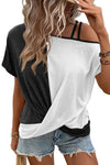 Black and White Color Block Crisscross Top | Available in 2 Colors