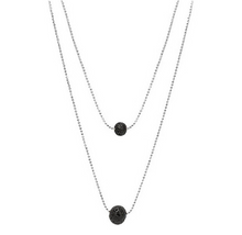  Black Lava Stone Necklace | Available in Gold or Silver